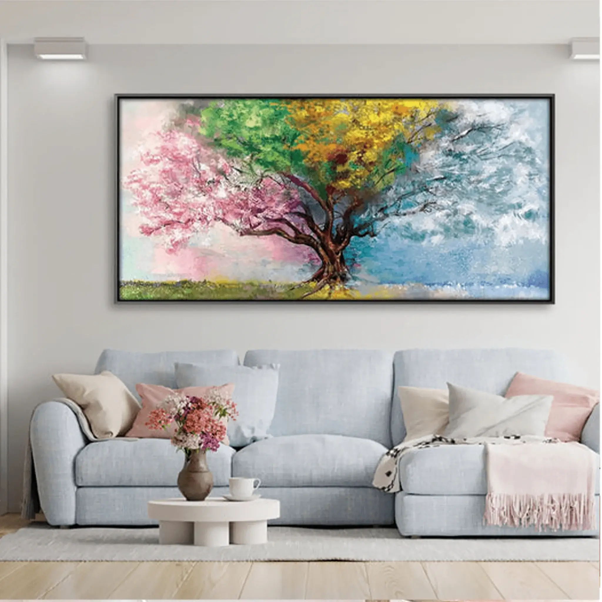 Four Seasons Canvas Wall Painting Four Seasons Canvas Wall Painting