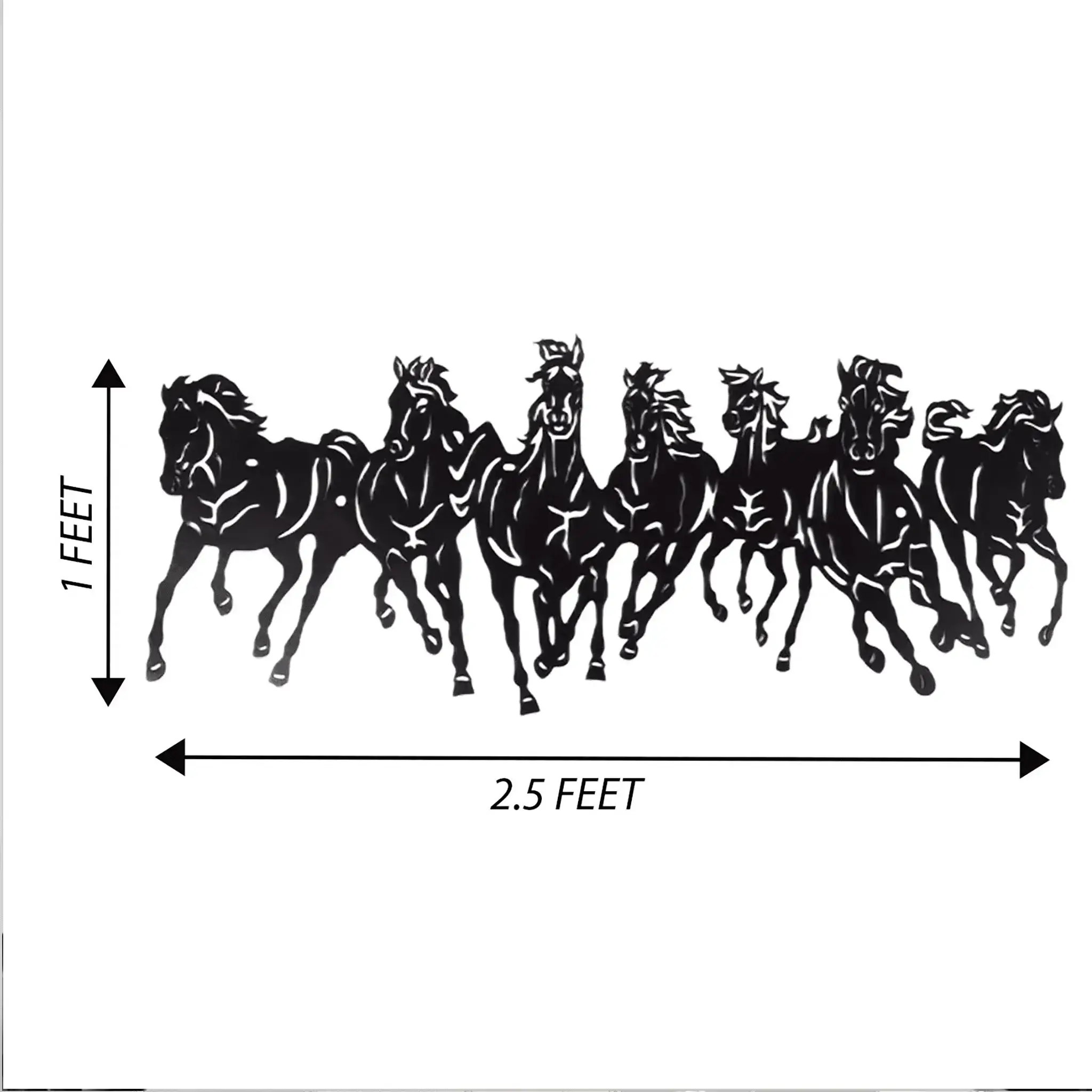 7 Horse Running Metal Wall Art