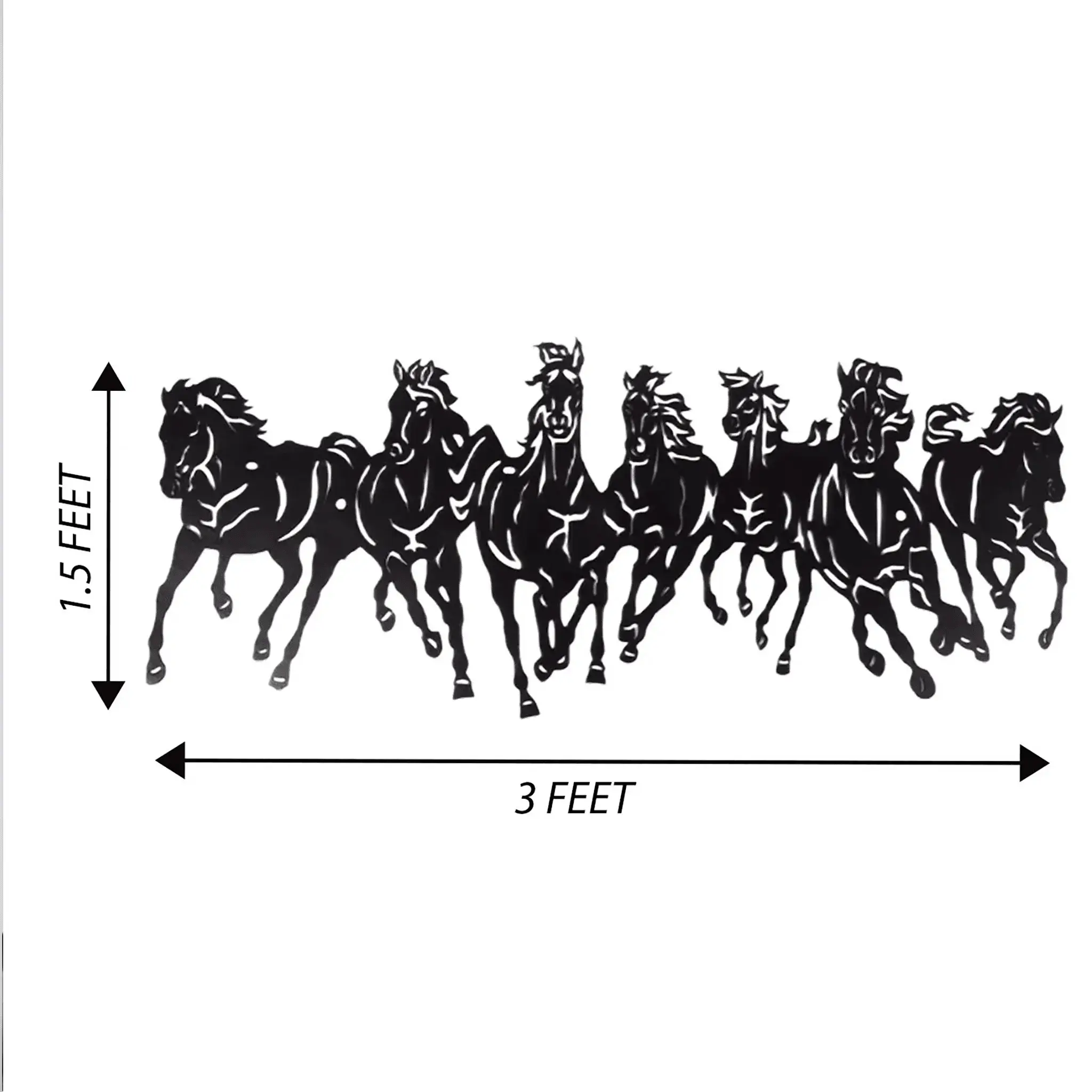 7 Horse Running Metal Wall Art