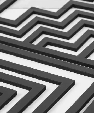 Geometric Lines Panel Set of 3 Wooden Wall Art Decor