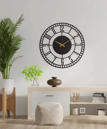 Black Analog Metal wall clock