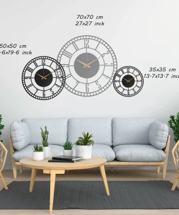Black Analog Metal wall clock
