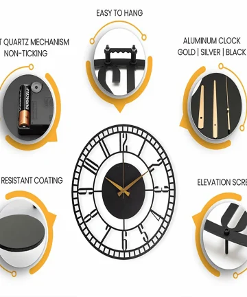 Black Analog Metal wall clock