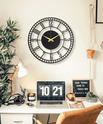 Black Analog Metal wall clock