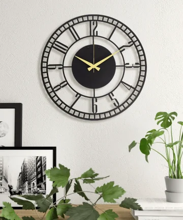 Black Analog Metal wall clock