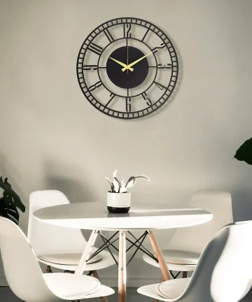 Black Analog Metal wall clock