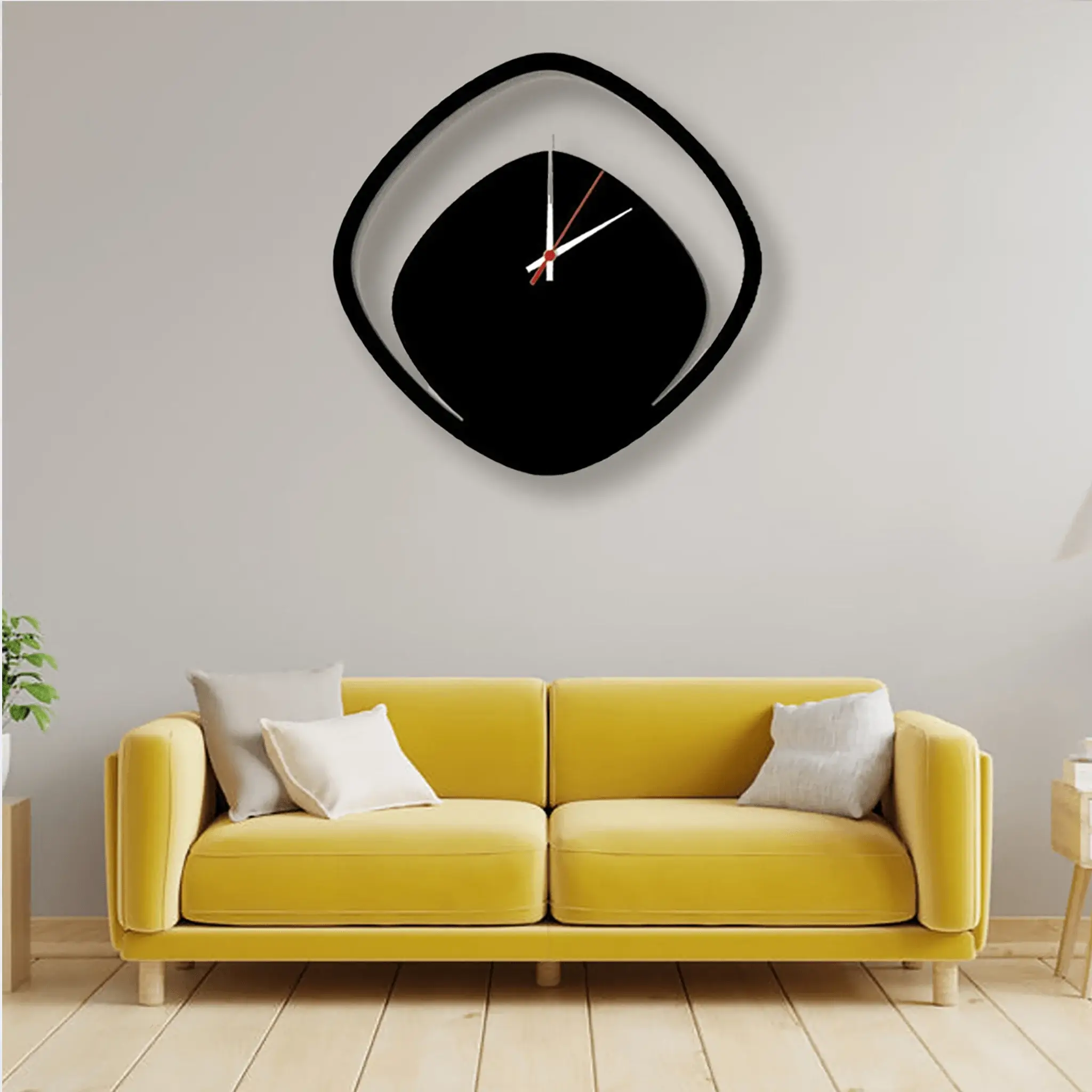Boomerang Shape Metal Wall Clock