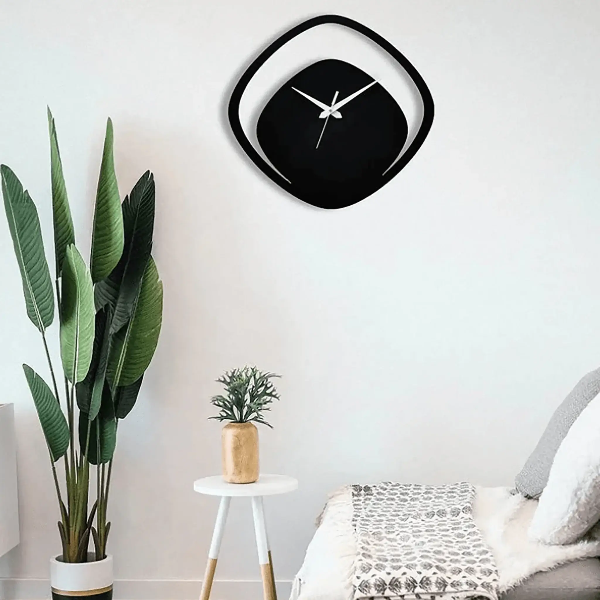 Boomerang Shape Metal Wall Clock