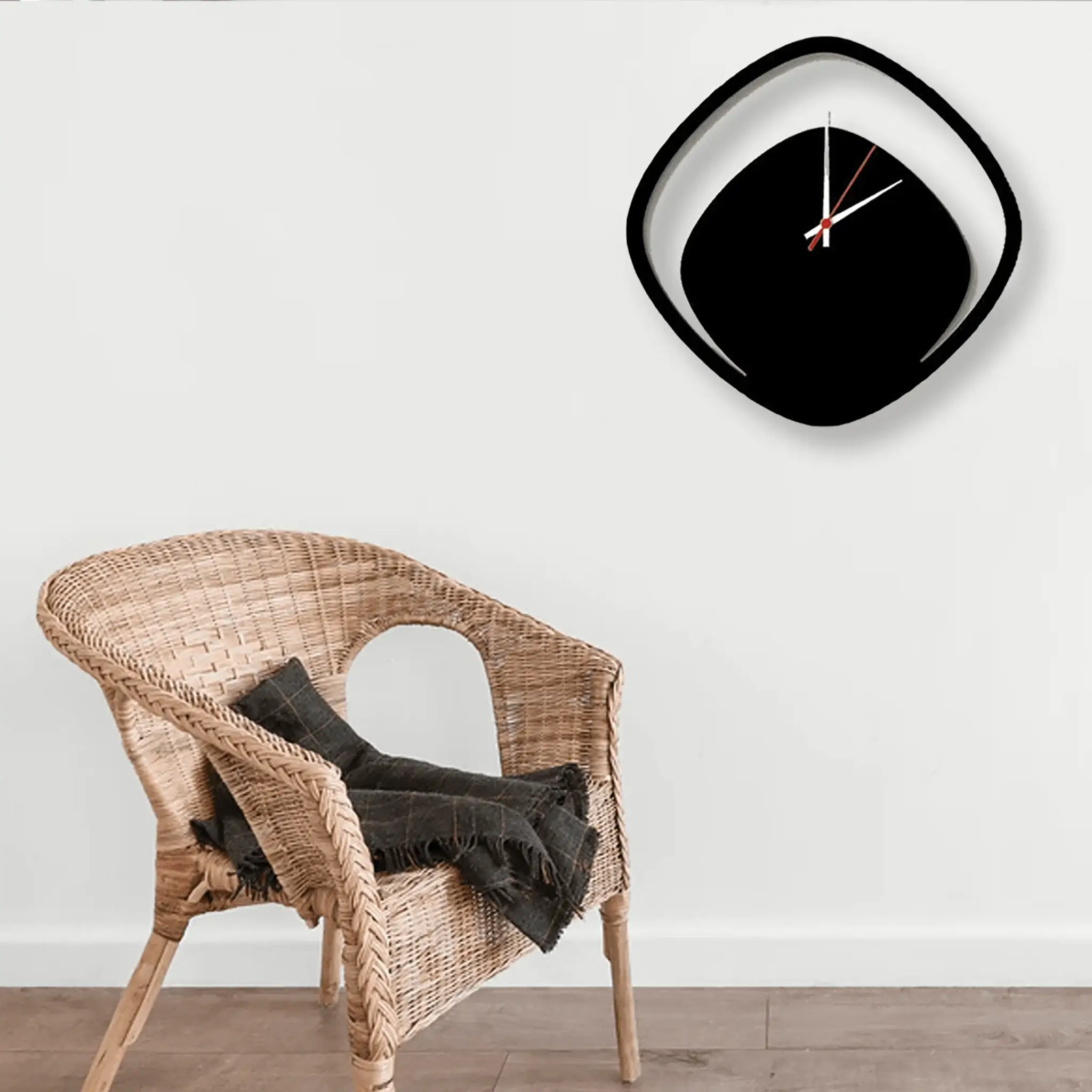 Boomerang Shape Metal Wall Clock