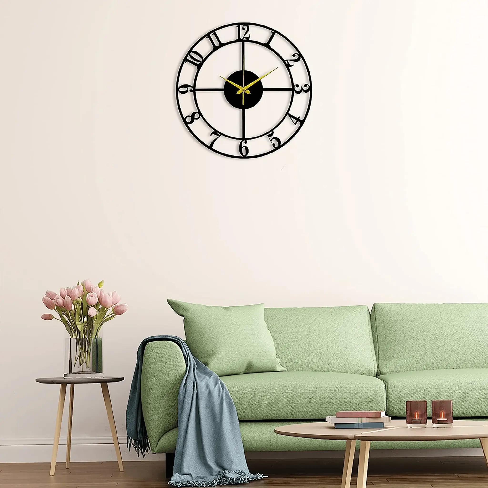 Stylish metal wall clock