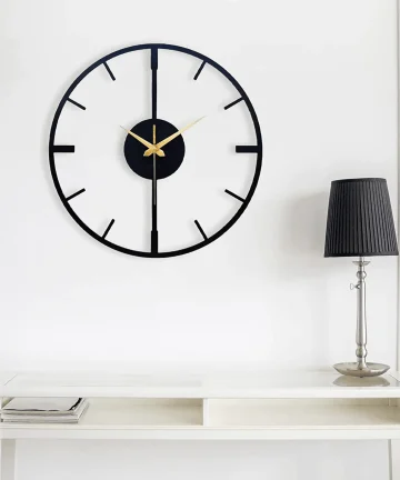 Matte Black Metal Wall Clock