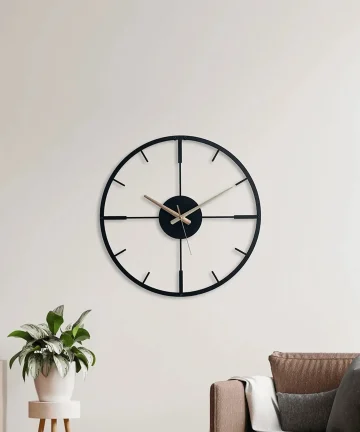 Matte Black Metal Wall Clock