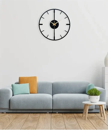 Matte Black Metal Wall Clock