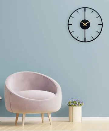 Matte Black Metal Wall Clock