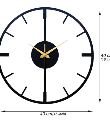 Matte Black Metal Wall Clock