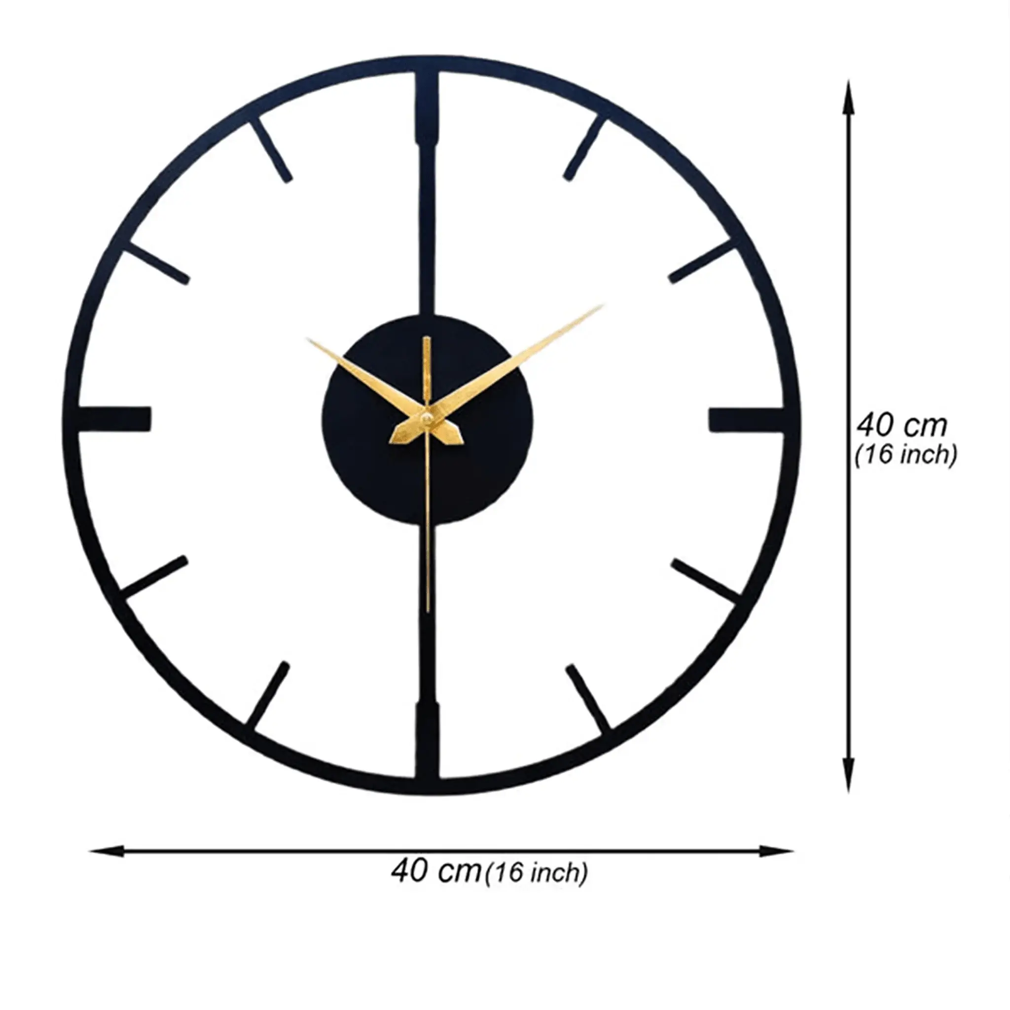 Matte Black Metal Wall Clock