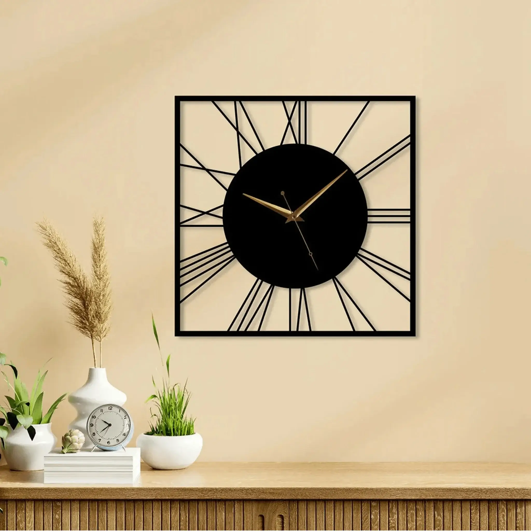 Square Antique Metal Wall Clock Square Antique Metal Wall Clock