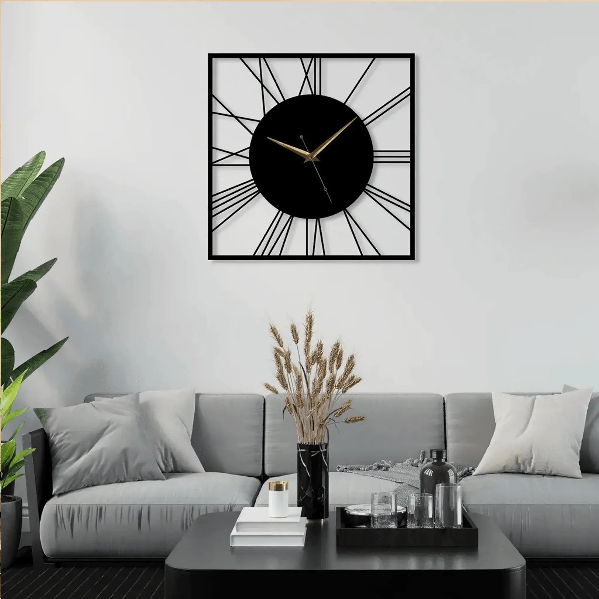 Square Antique Metal Wall Clock Square Antique Metal Wall Clock