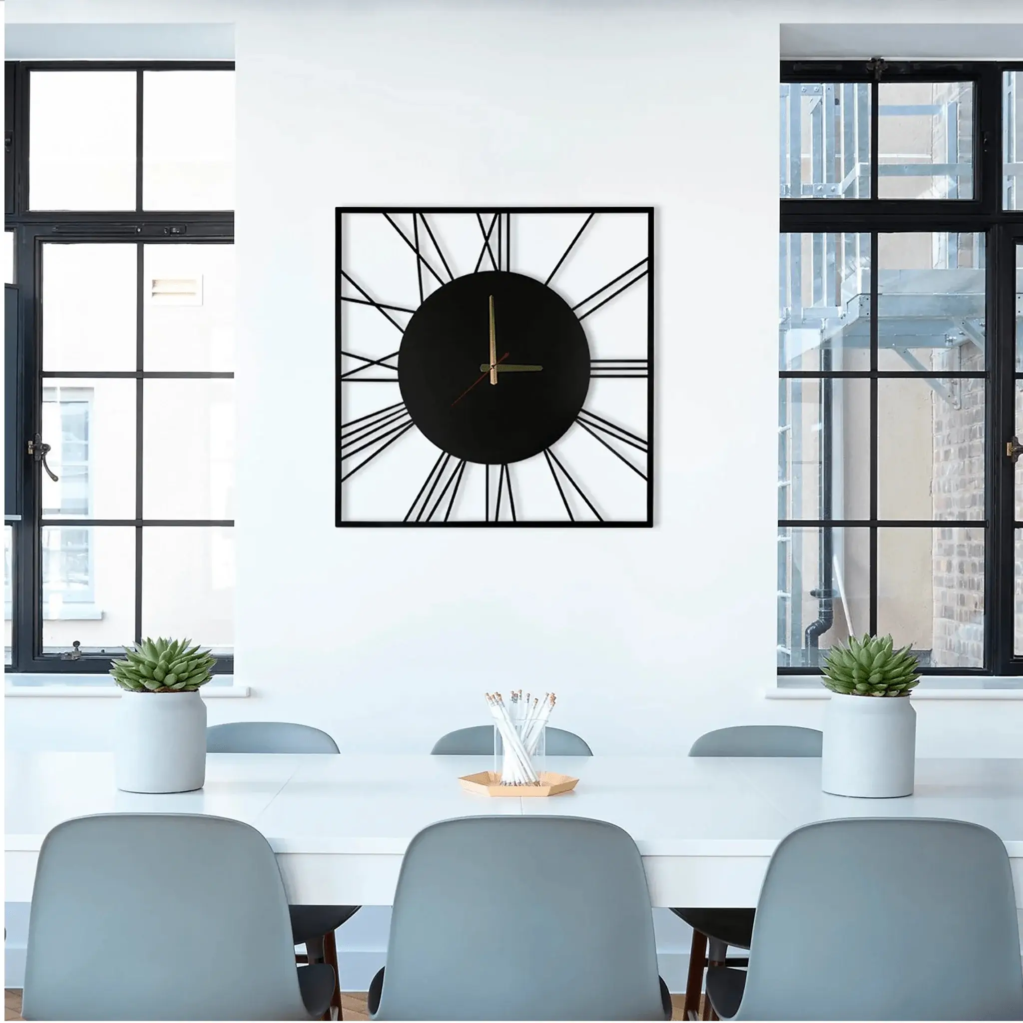 Square Antique Metal Wall Clock Square Antique Metal Wall Clock