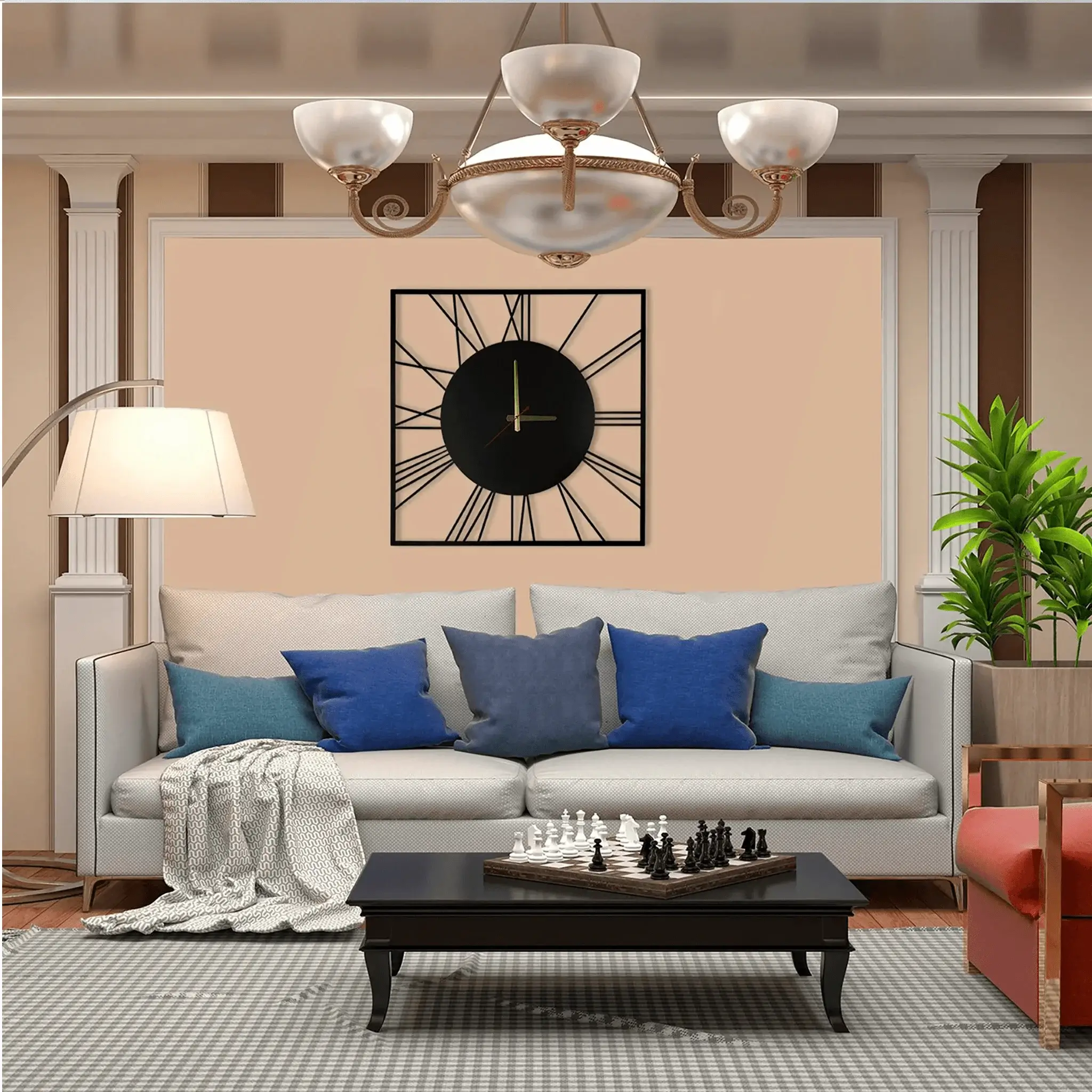 Square Antique Metal Wall Clock Square Antique Metal Wall Clock