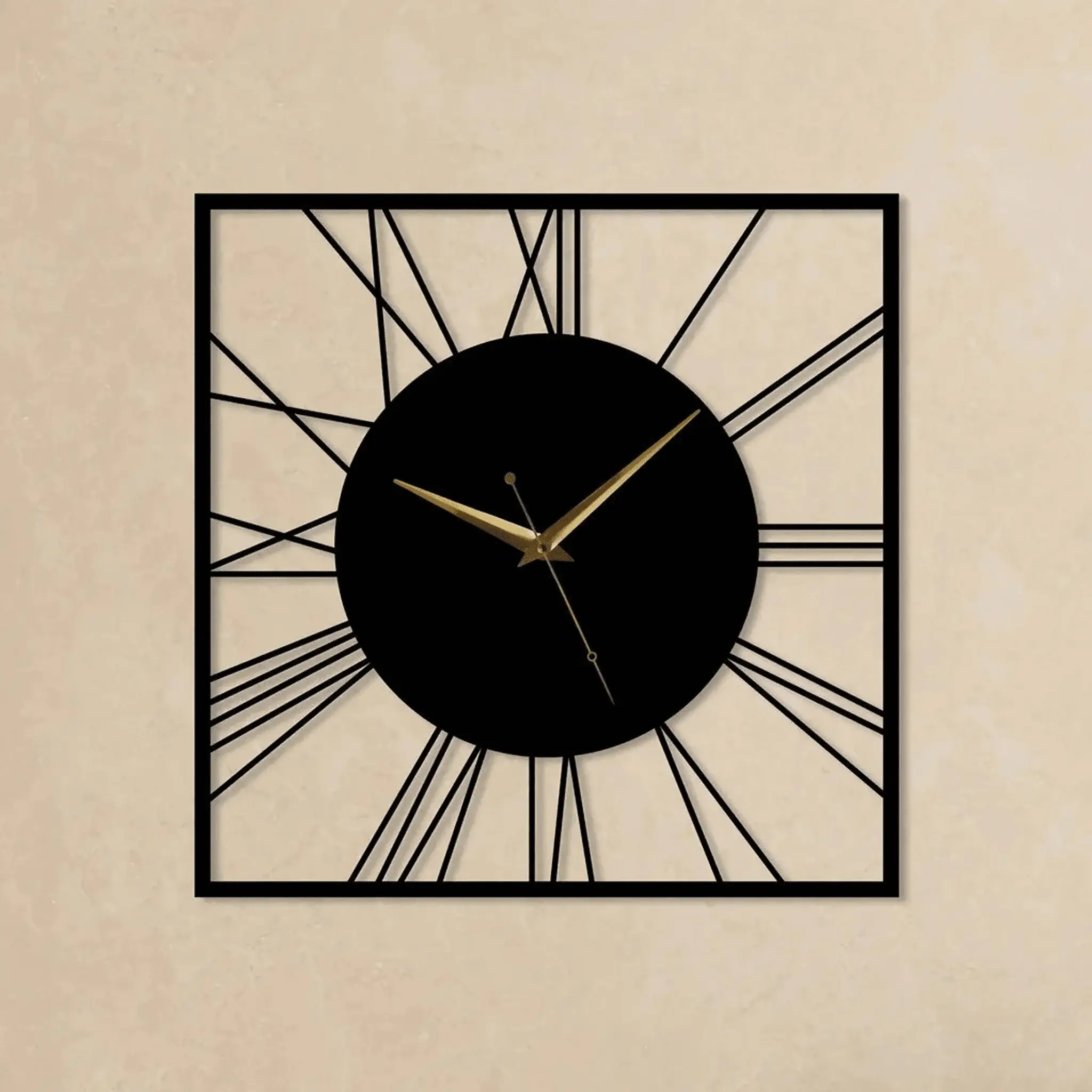 Square Antique Metal Wall Clock Square Antique Metal Wall Clock