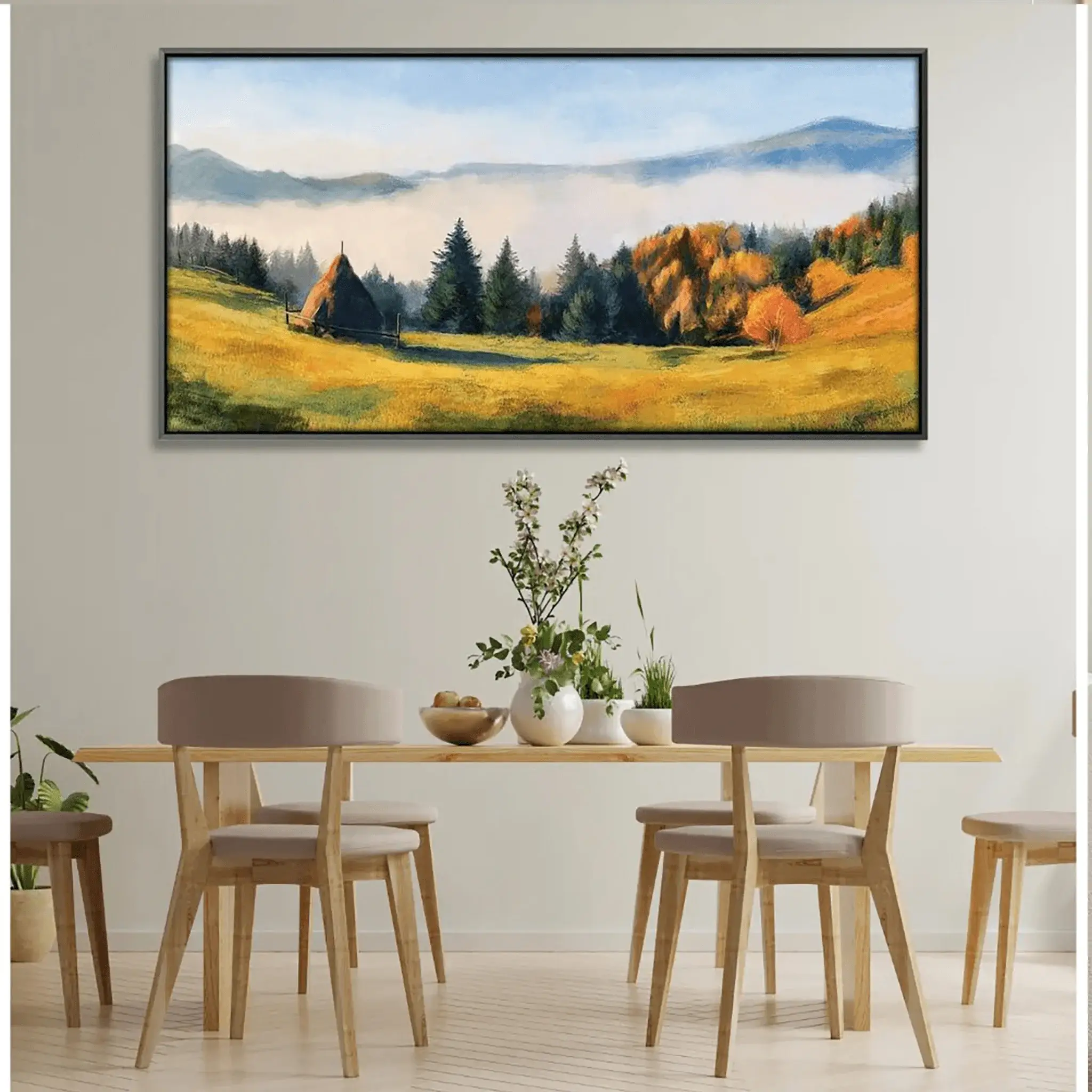 Serene Mountains Canvas Painting