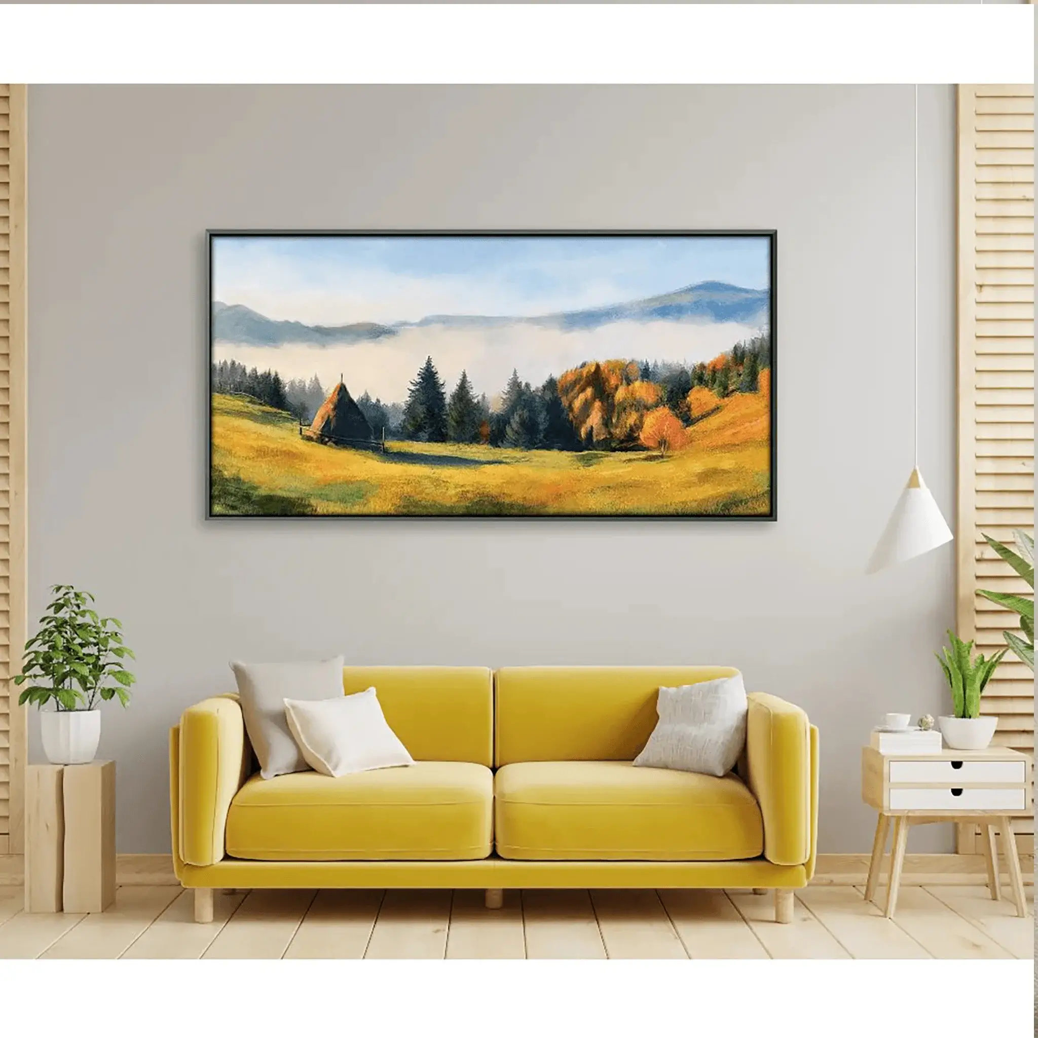 Serene Mountains Canvas Painting