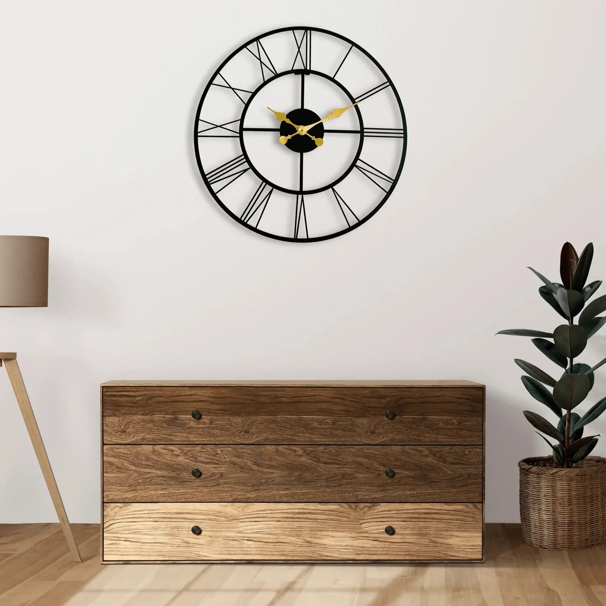 Antique Roman Metal Wall Clock