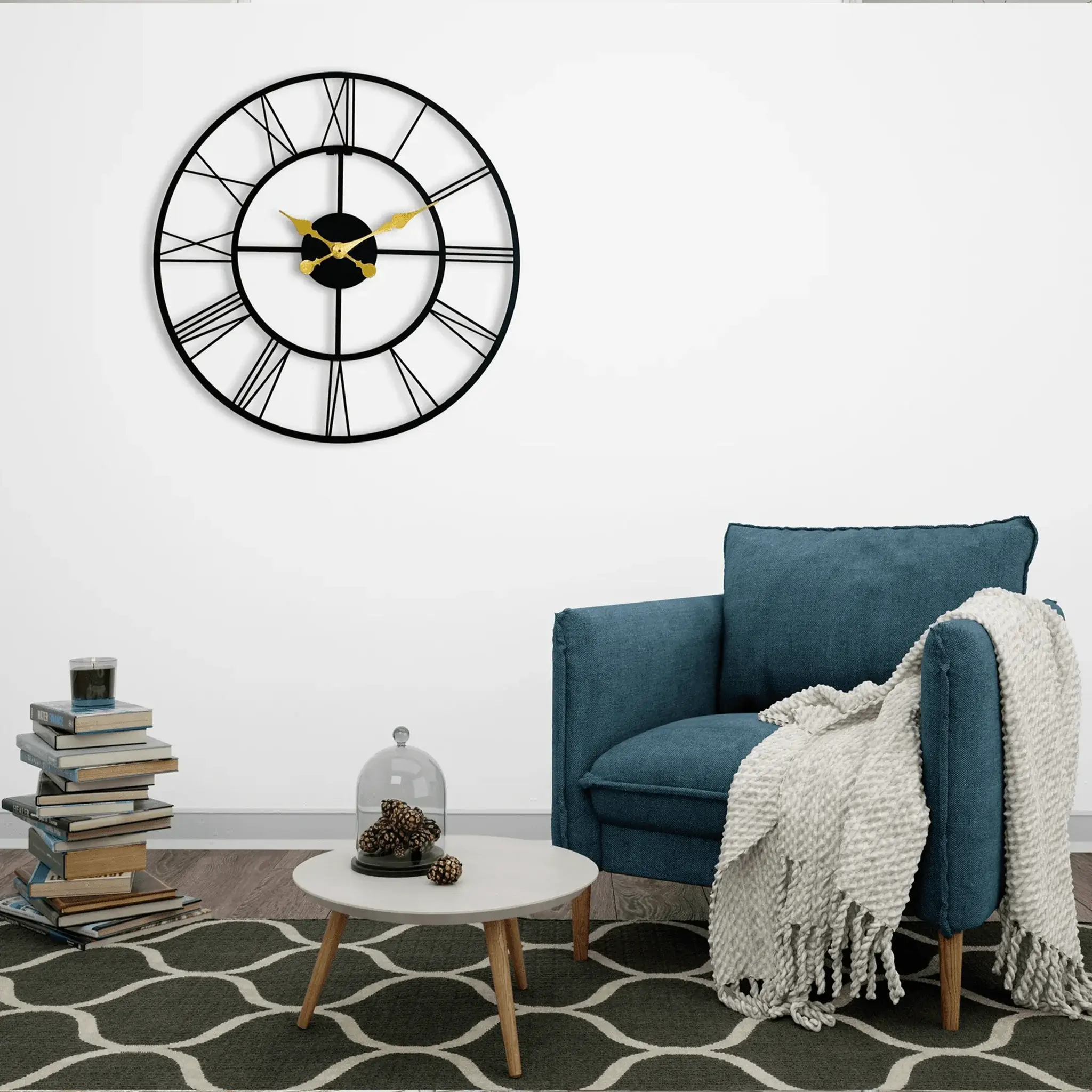 Antique Roman Metal Wall Clock