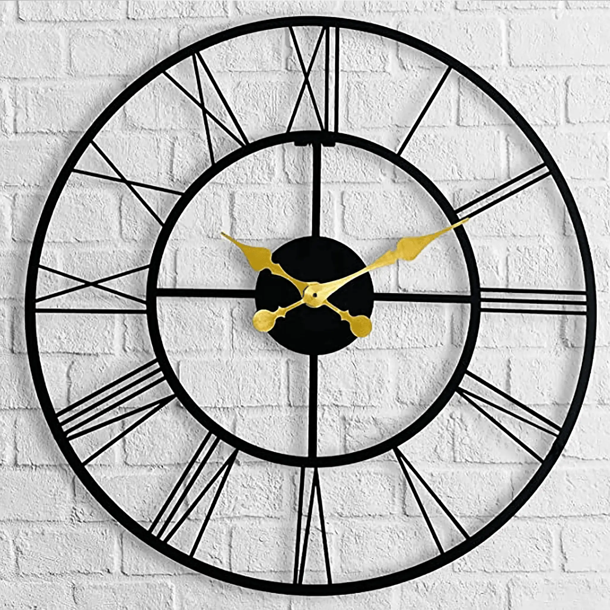 Antique Roman Metal Wall Clock