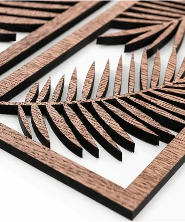 leaf geometric wooden wall art