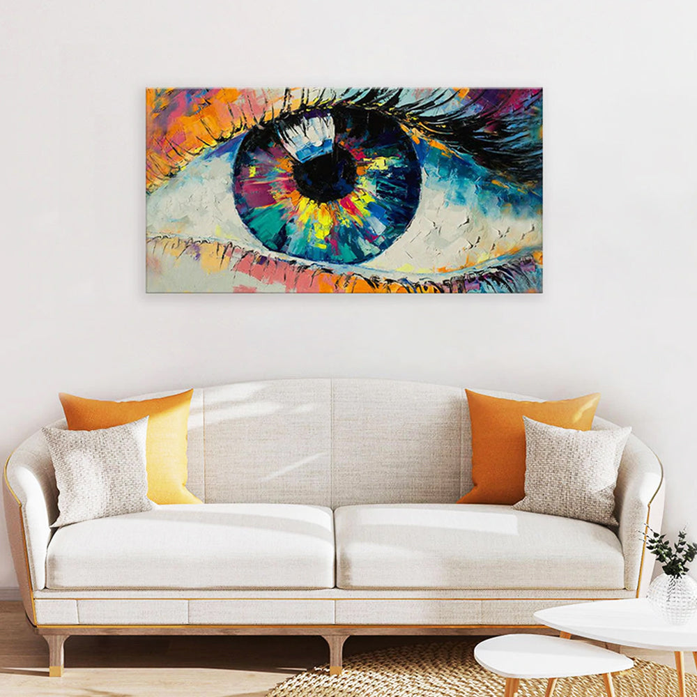 Multicolor Beautiful Eyes Abstract Modern Design Canvas Art Painting