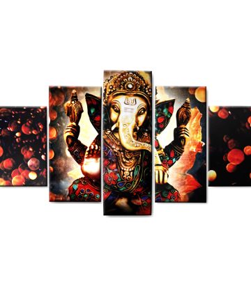 This Lord Ganesh canvas wall painting is a beautiful and vibrant piece of art that will bring a touch of spirituality and color to any room. Hand-painted with intricate details, it is sure to be a conversation starter.