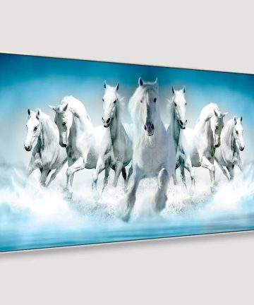 Seven Running Horses in Water Wall Canvas Painting - Home Decor Artwork