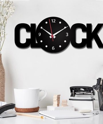 Wooden Wall Clock with Text Shape Design - Perfect for Home Décor