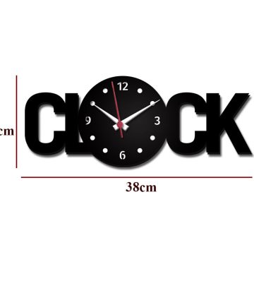 Wooden Wall Clock with Text Shape Design - Perfect for Home Décor