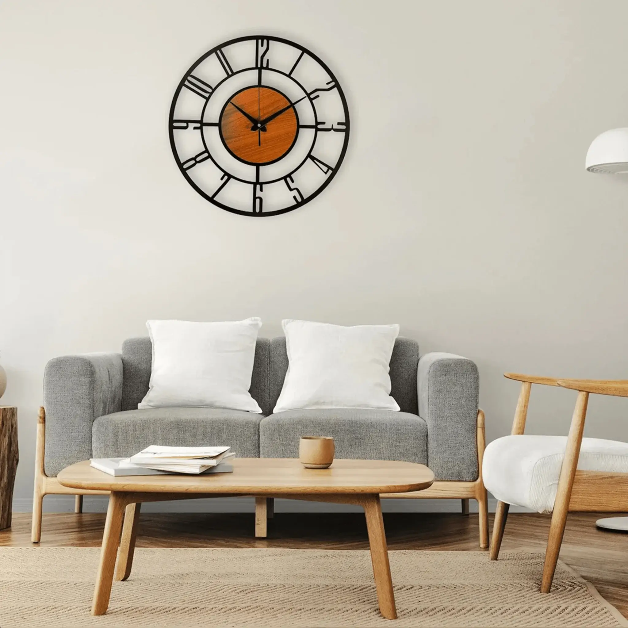 Designer Number Metal/Wooden Wall clock