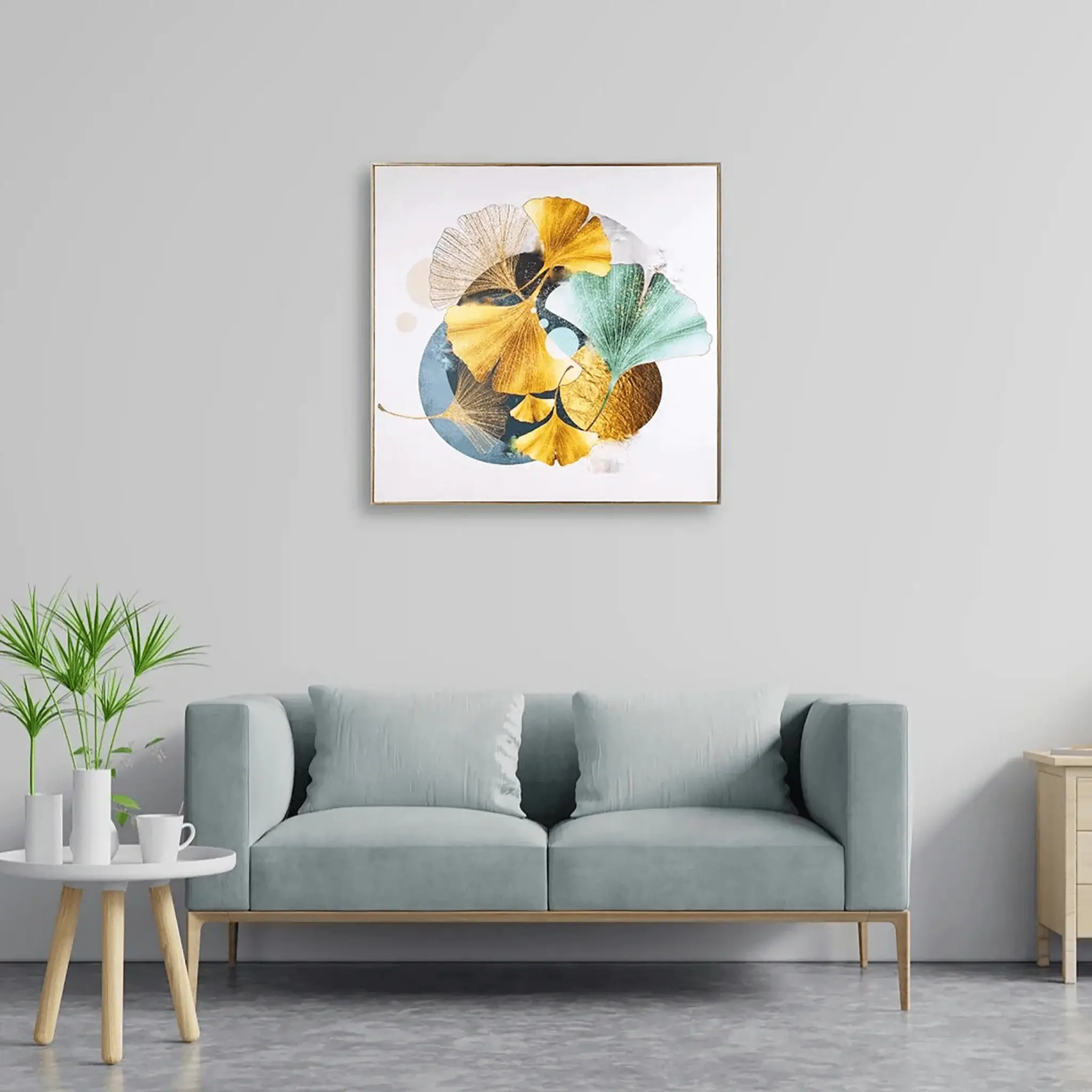 The Yellow and Green Stingray Framed Canvas Wall Painting