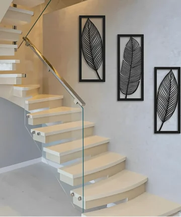 leaf geometric 3 Set wooden wall art