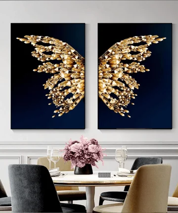 Crystal Butterfly Canvas Wall Painting