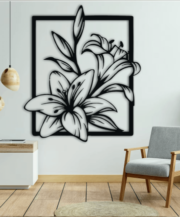Flower Pattern Metal Wall Art
