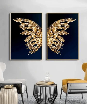 Crystal Butterfly Canvas Wall Painting