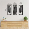 leaf geometric 3 Set wooden wall art