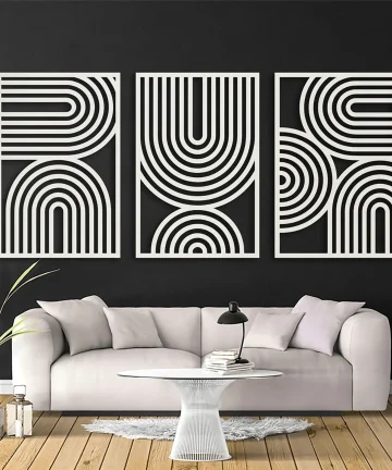 Mid Century Geometric Wood Wall Decor