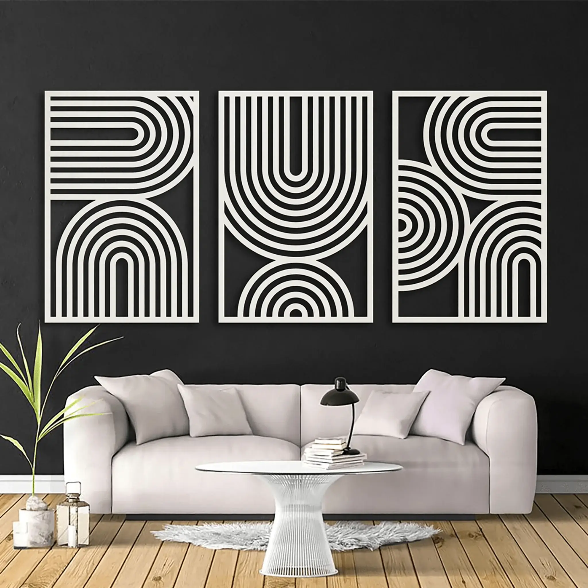 Mid Century Geometric Wood Wall Decor