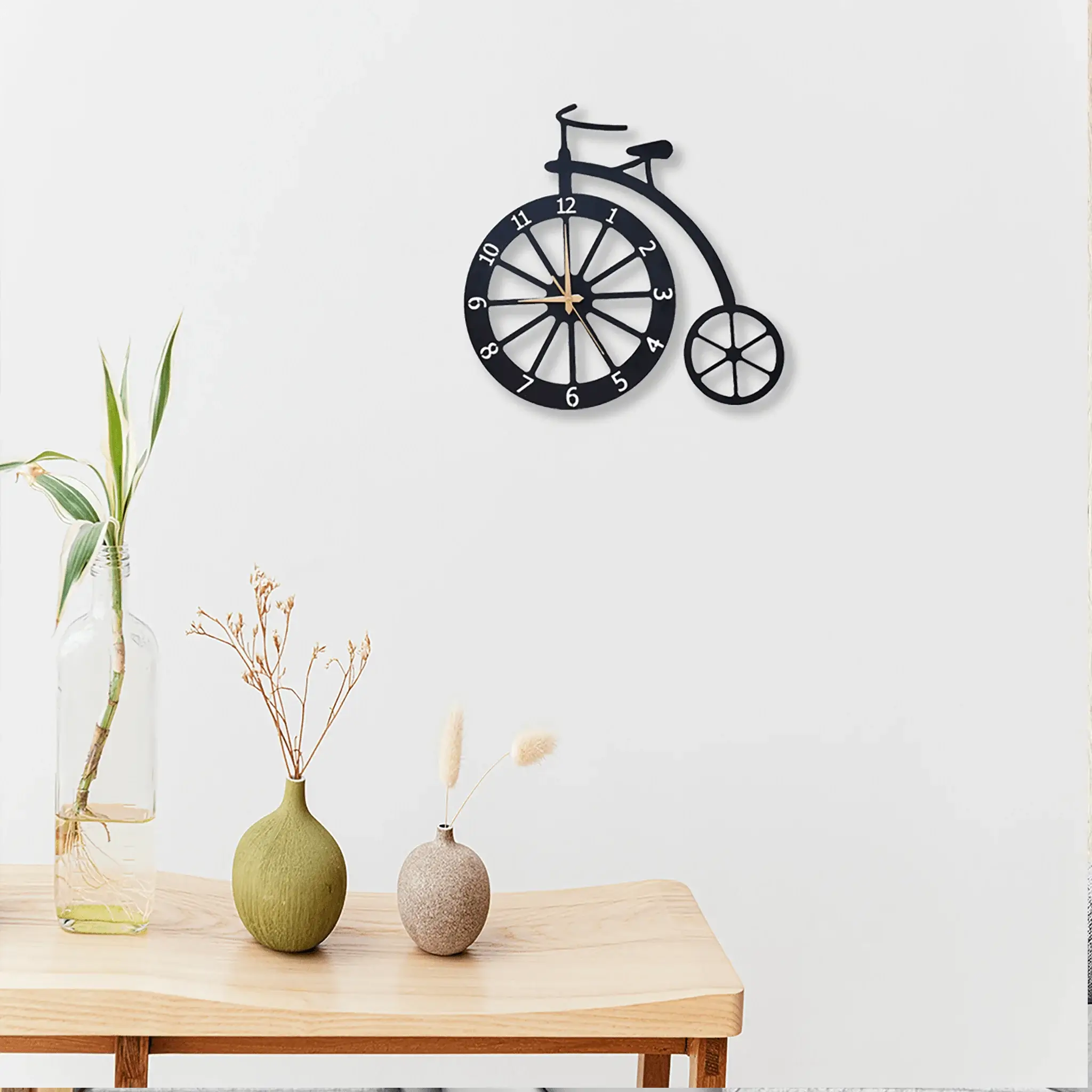 Cycle Shaped Metal Wall Clock