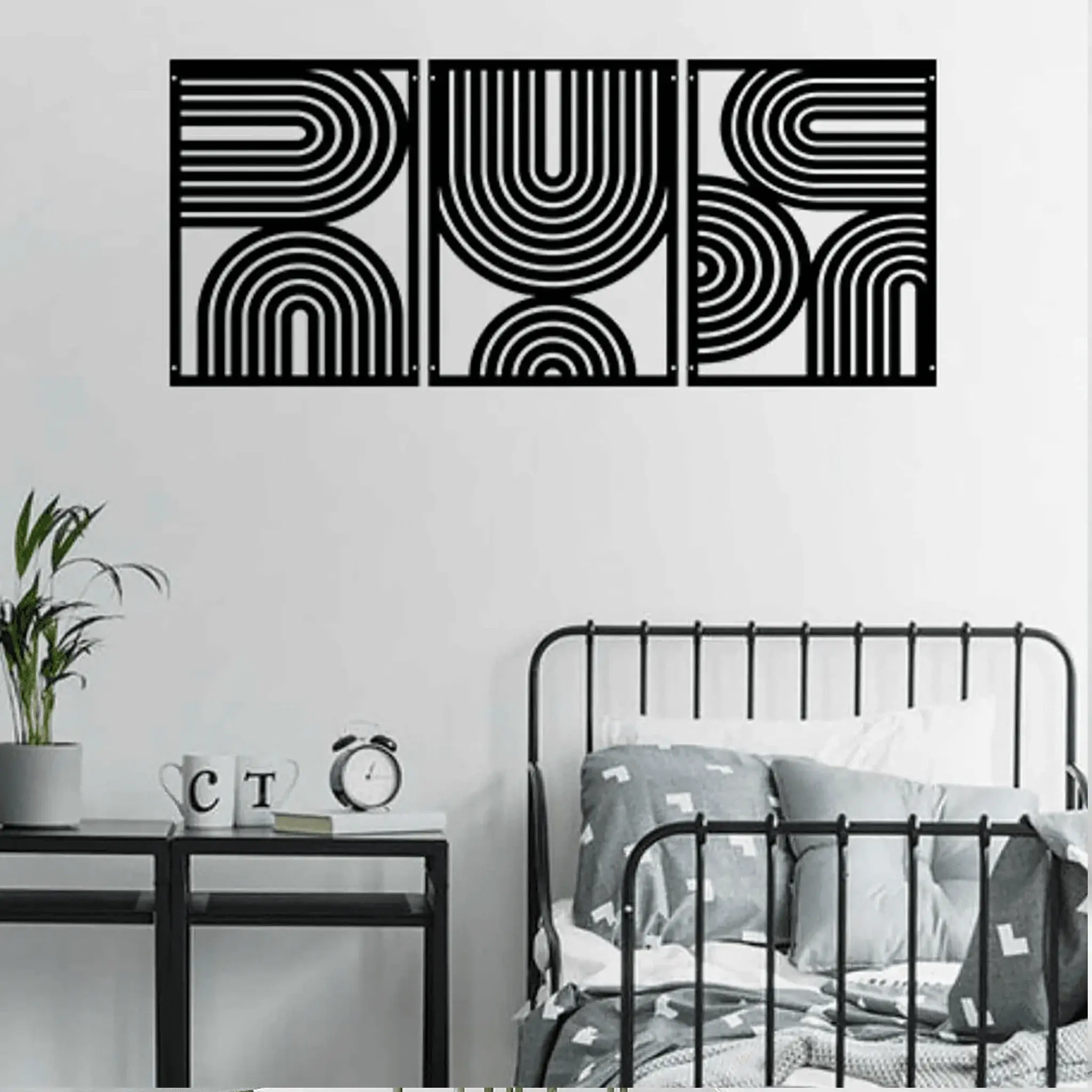 Mid Century Geometric Wood Wall Decor