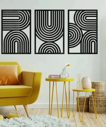 Mid Century Geometric Wood Wall Decor