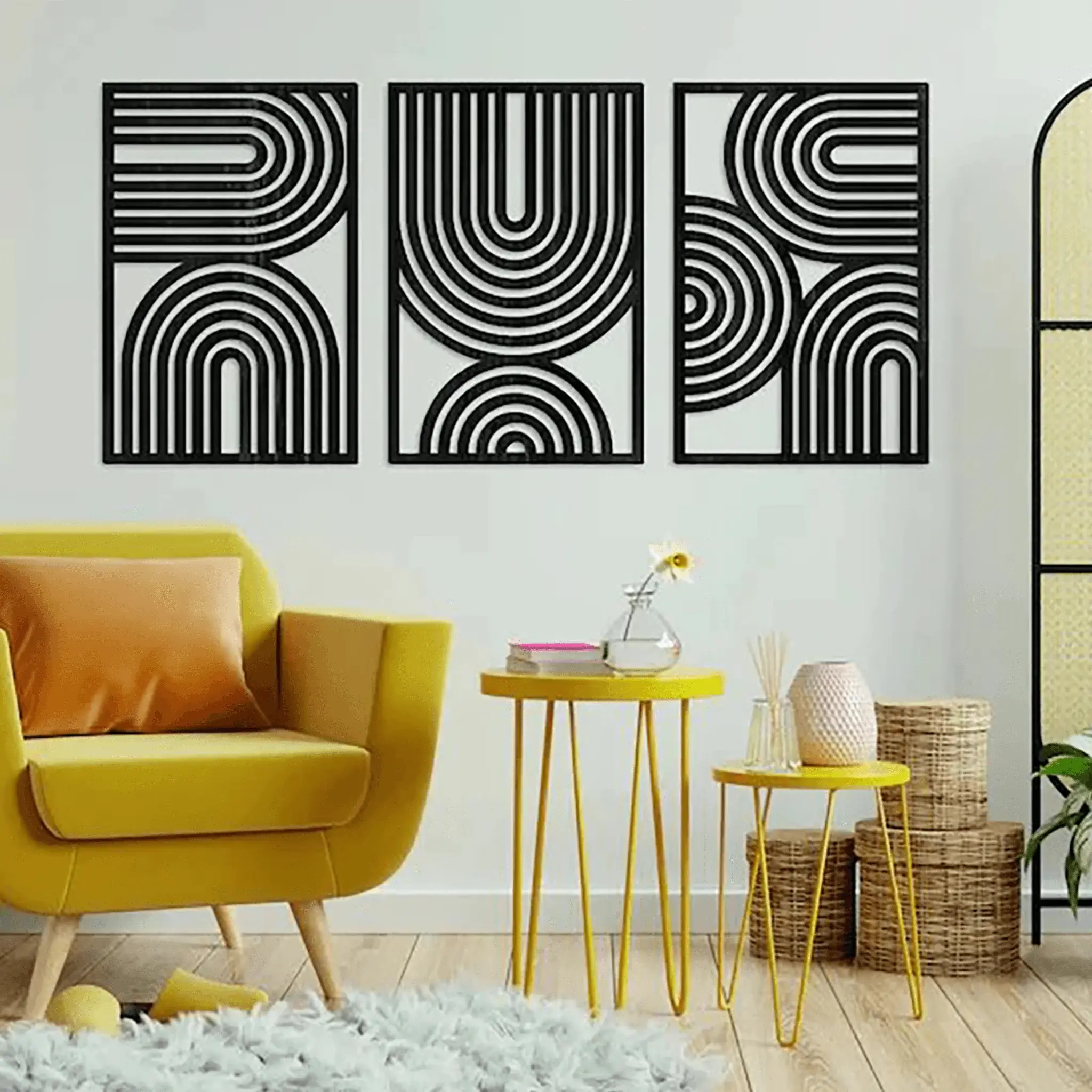 Mid Century Geometric Wood Wall Decor