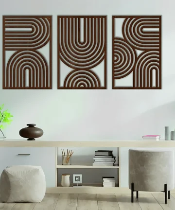 Mid Century Geometric Wood Wall Decor